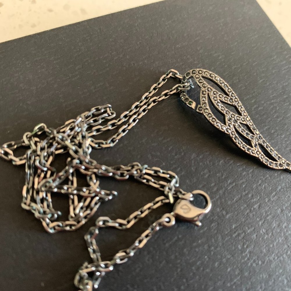 Swarovski Black feather necklace